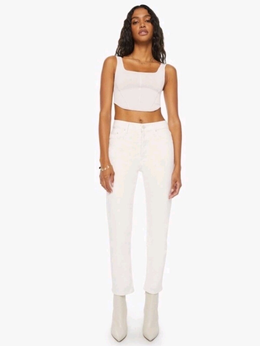 Mother Superior The Tomcat Jeans Totally Innocent White Straight High-Rise Jeans